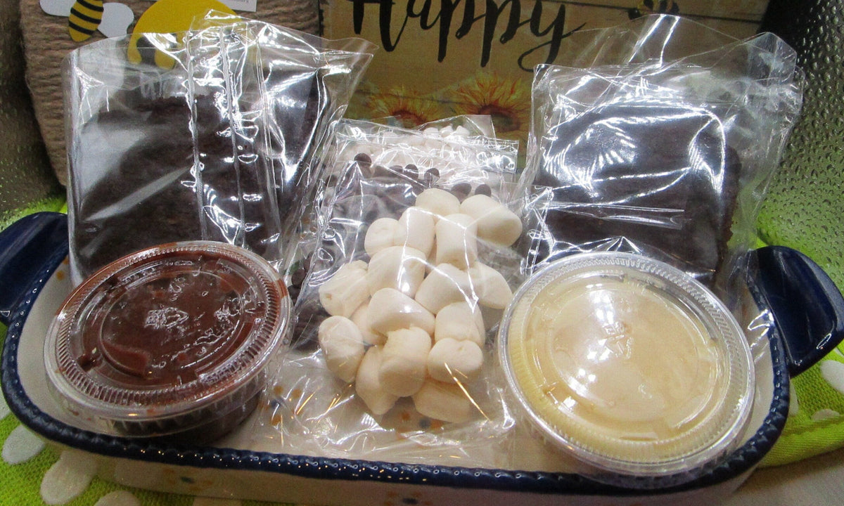 Gluten Free Smores Brownie Decorating Kit, Dairy Free, Egg Free, Vegan, Nut Free, Marshmallow Chocolate, Camp Fire, Kids Baking Activity