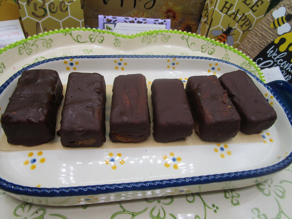 CHOCOLATE COVERED PEANUT BUTTER COOKIE BARS / VEGAN / GF