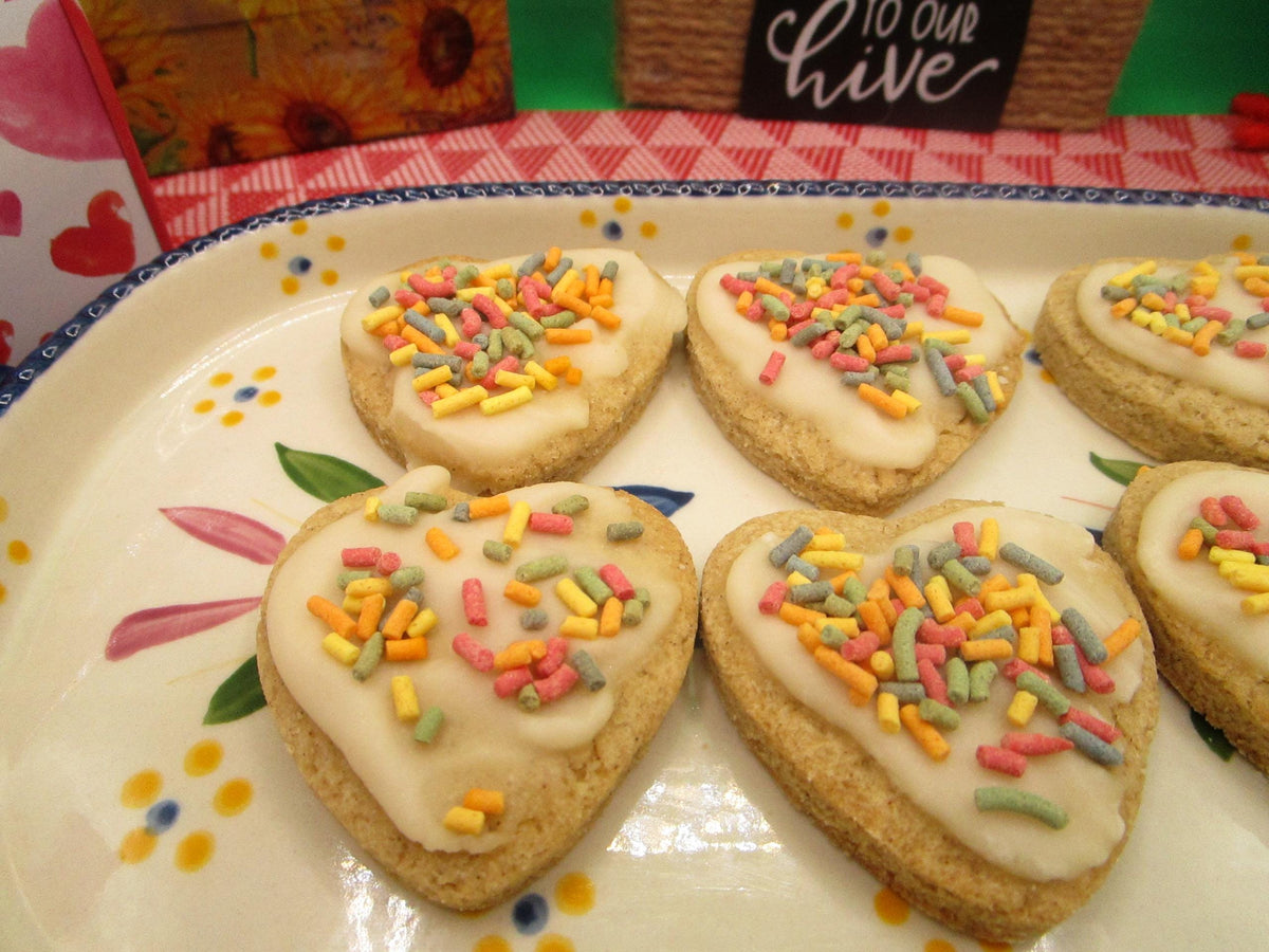 Sugar Free Cookies, Hearts, Gluten Free, Dairy Free, Vegan, Nut Free, Low Calorie, Wedding Dessert, Engagement, Love, Mother's Day Gifts