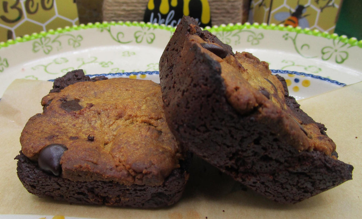 High Protein Brookie Brownies, Dairy Free, Sugar Free, Egg Free, Nut Free, Vegan, Fitness Snack, Low Fat Dessert Bar, Halloween Snacks
