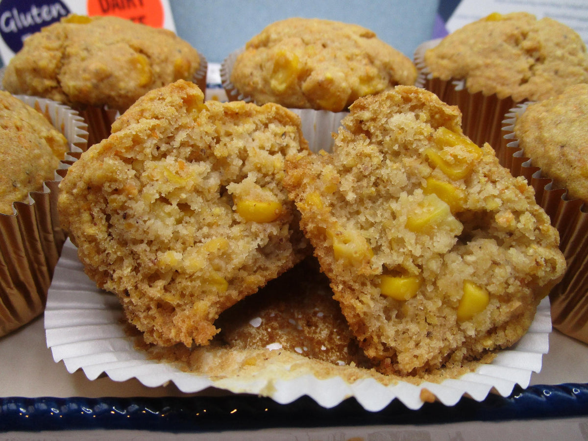 Sugar Free Corn Muffins, Gluten Free Cornbread, Vegan, Egg Free, Dairy Free, Nut Free, low Fat Healthy Snack, BBQ Sides, Father's Day Brunch