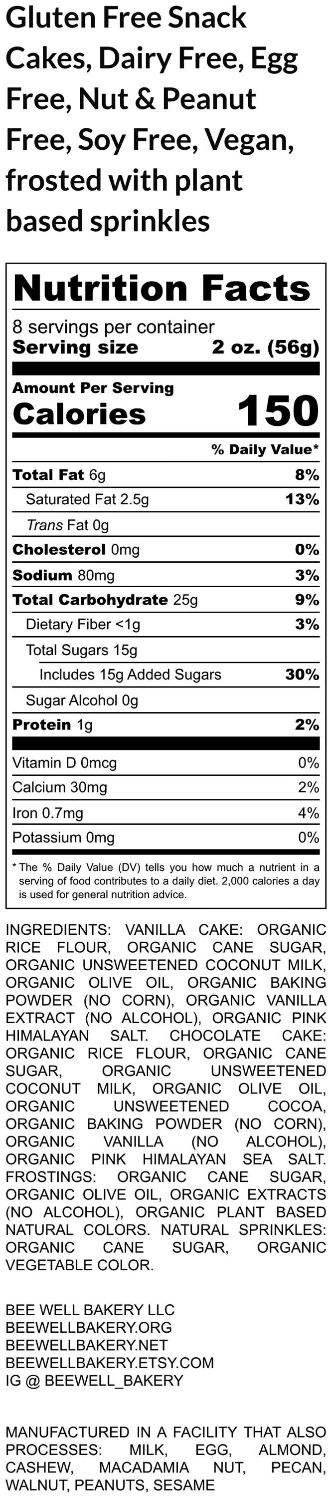 SNACK CAKES / VEGAN / GF / ALLERGY FRIENDLY
