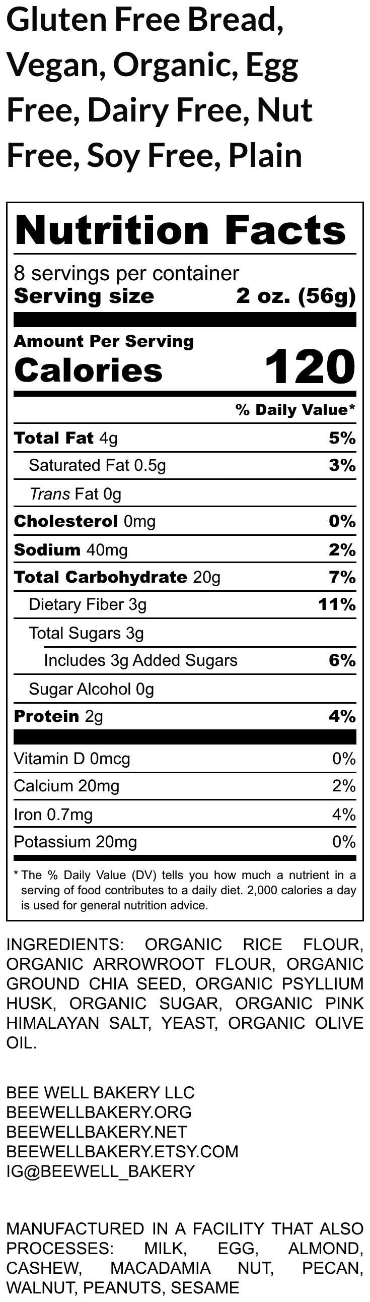 GLUTEN-FREE BREAD/ VEGAN