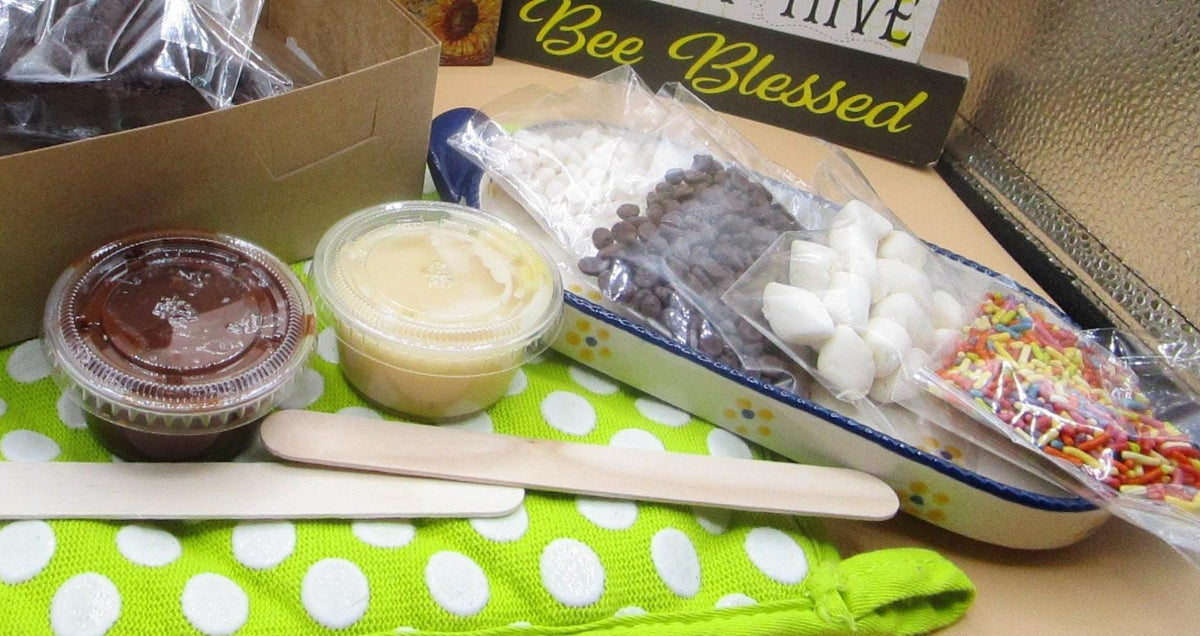Gluten Free Smores Brownie Decorating Kit, Dairy Free, Egg Free, Vegan, Nut Free, Marshmallow Chocolate, Camp Fire, Kids Baking Activity