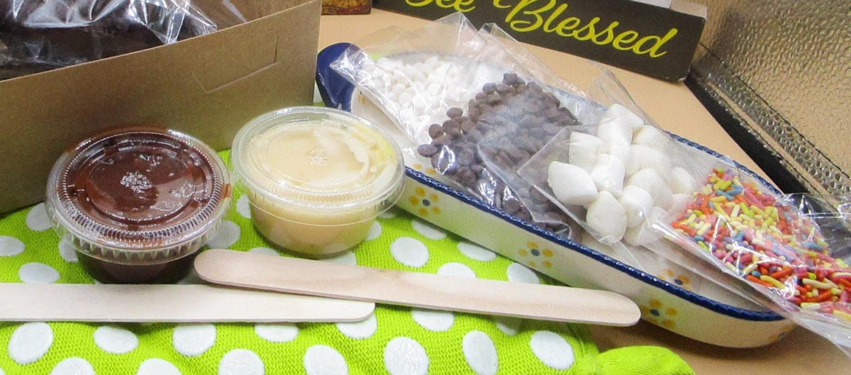 Gluten Free Smores Brownie Decorating Kit, Dairy Free, Egg Free, Vegan, Nut Free, Marshmallow Chocolate, Camp Fire, Kids Baking Activity