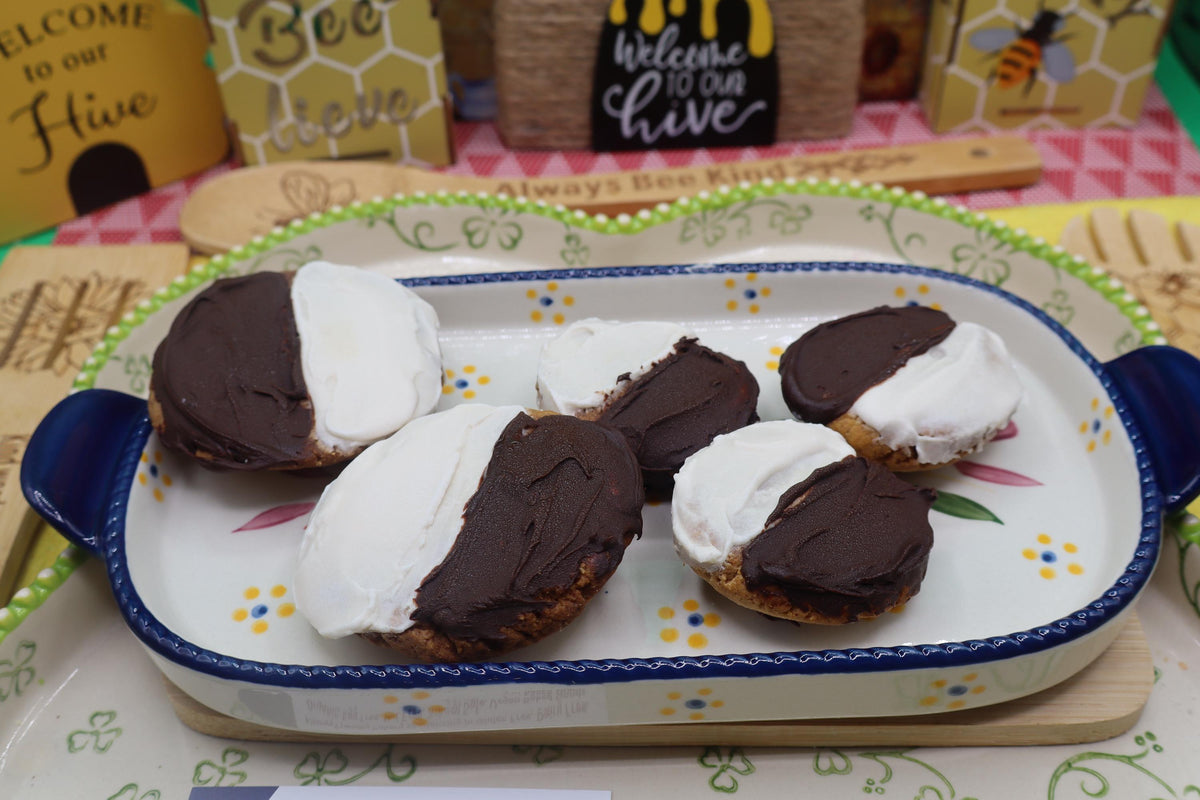 High Protein Black & White Cookies, Sugar Free, Vegan, Gluten Free, Dairy Free, Nut Free, Allergy Friendly Bakery, Fitness Gifts, Low Carb