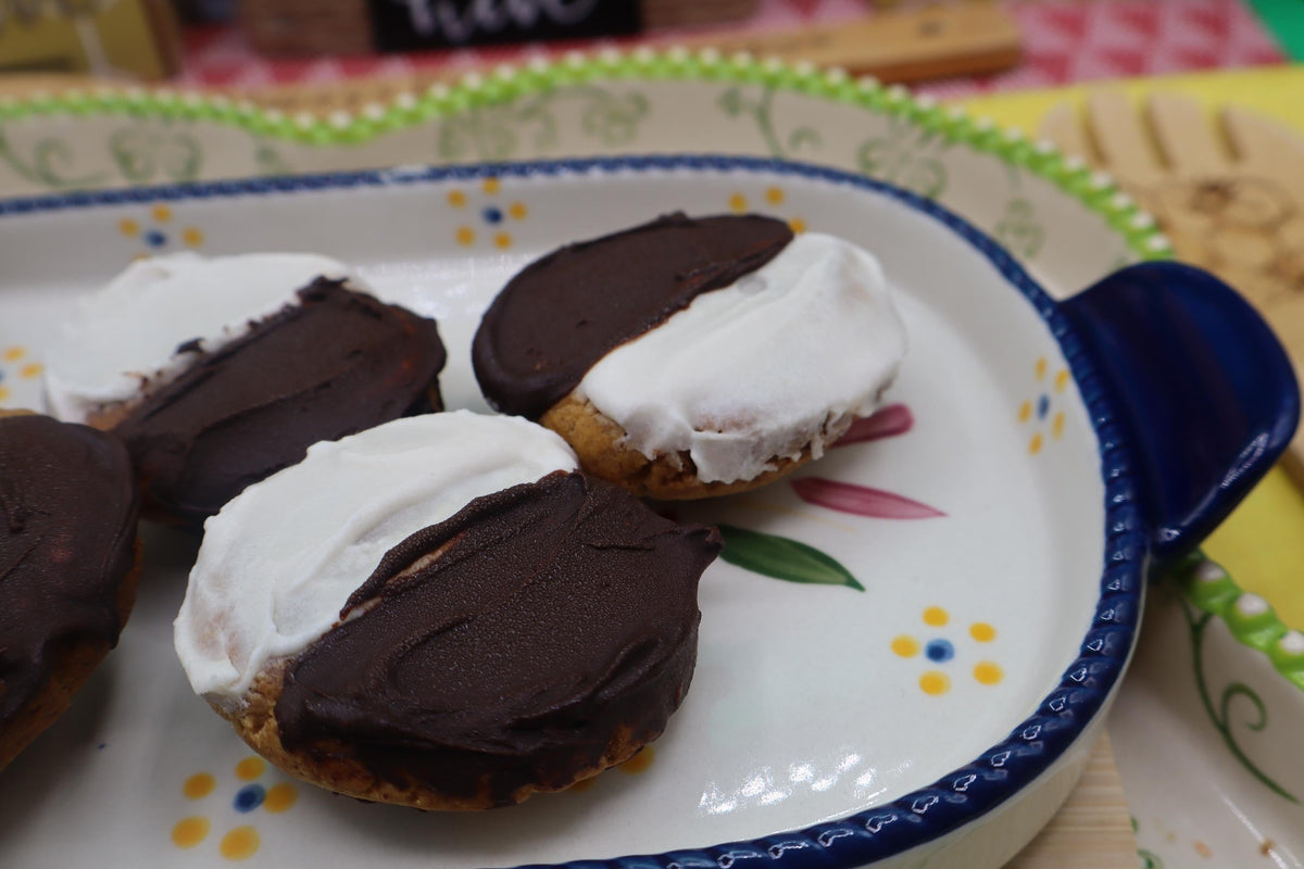 High Protein Black & White Cookies, Sugar Free, Vegan, Gluten Free, Dairy Free, Nut Free, Allergy Friendly Bakery, Fitness Gifts, Low Carb