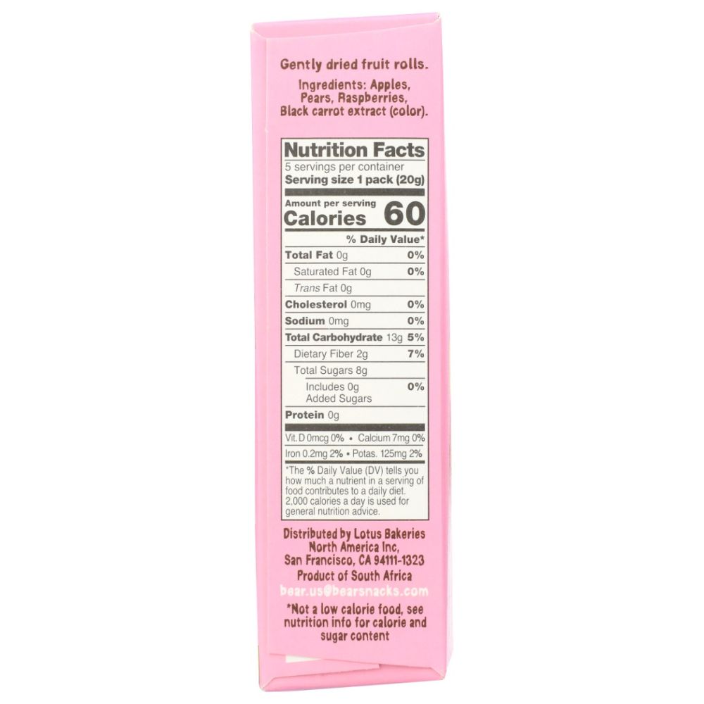 BEAR YOYO: Raspberry Fruit Rolls, 3.5 oz